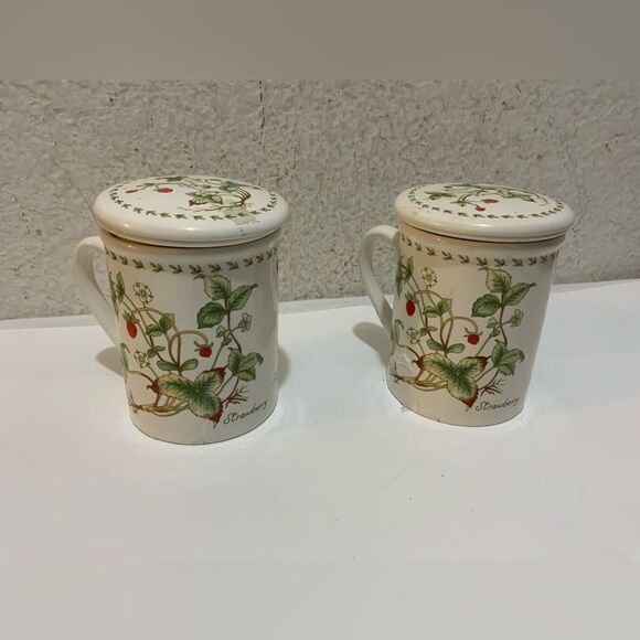 2 Sherwood Brands Tea Mug And Lid Strawberry with Strainer G12 - Picture 2 of 7